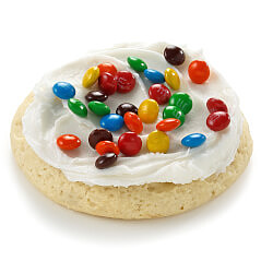 White Frosting topped with M&M'S® Candies