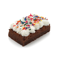 White Frosted Fudge with Sprinkles